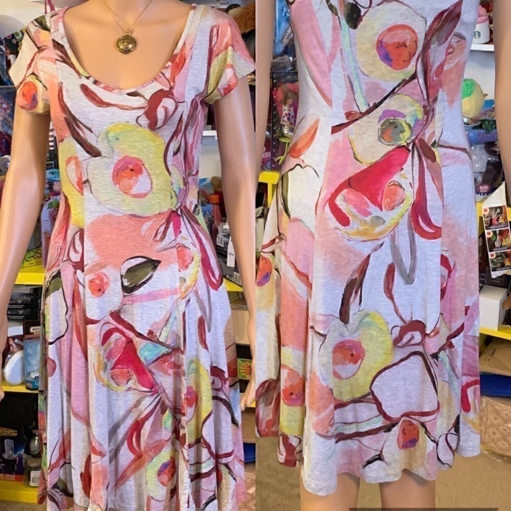 Aldo Martin Cap Juluca Scoop Neck Painterly Dress